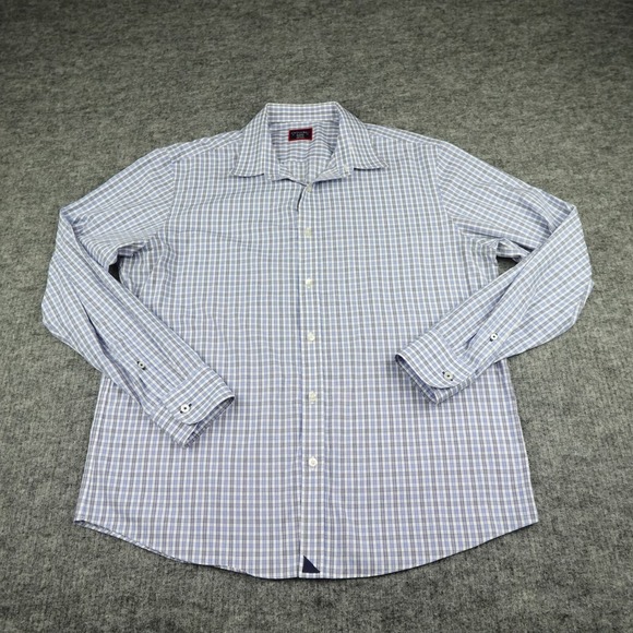 UNTUCKit Shirt Mens Extra Large Blue Plaid Wrinkle Free Casual Office Button Up - Picture 1 of 8